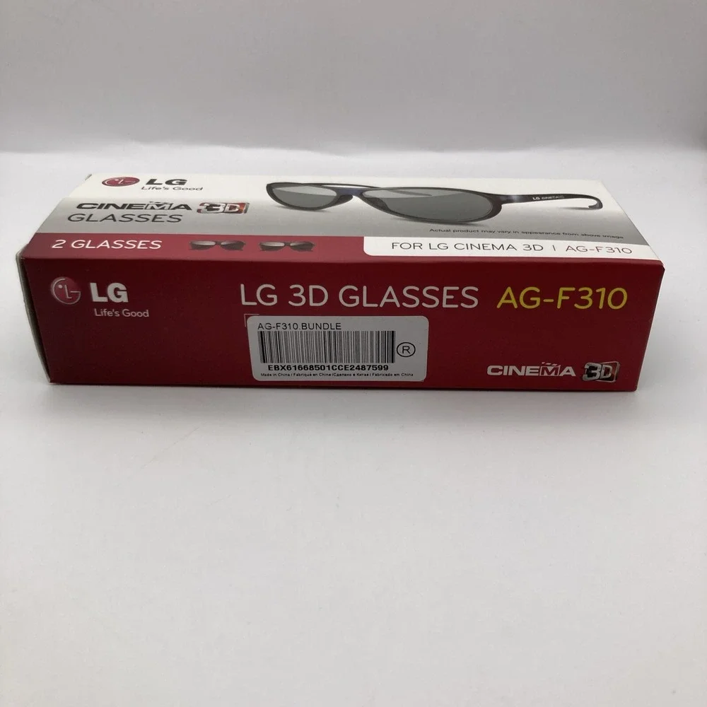NEW LG Cinema 3D HDTV Glasses AG-F310 One Box Containing 2 Pair Black